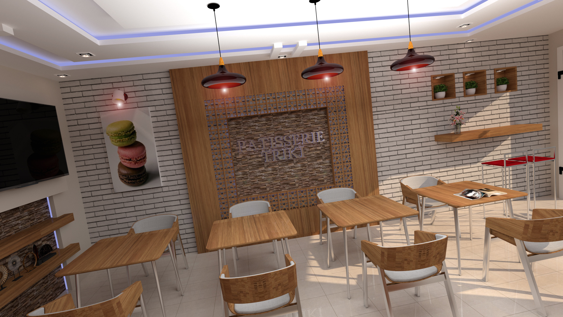 温馨甜品店室内设计-1