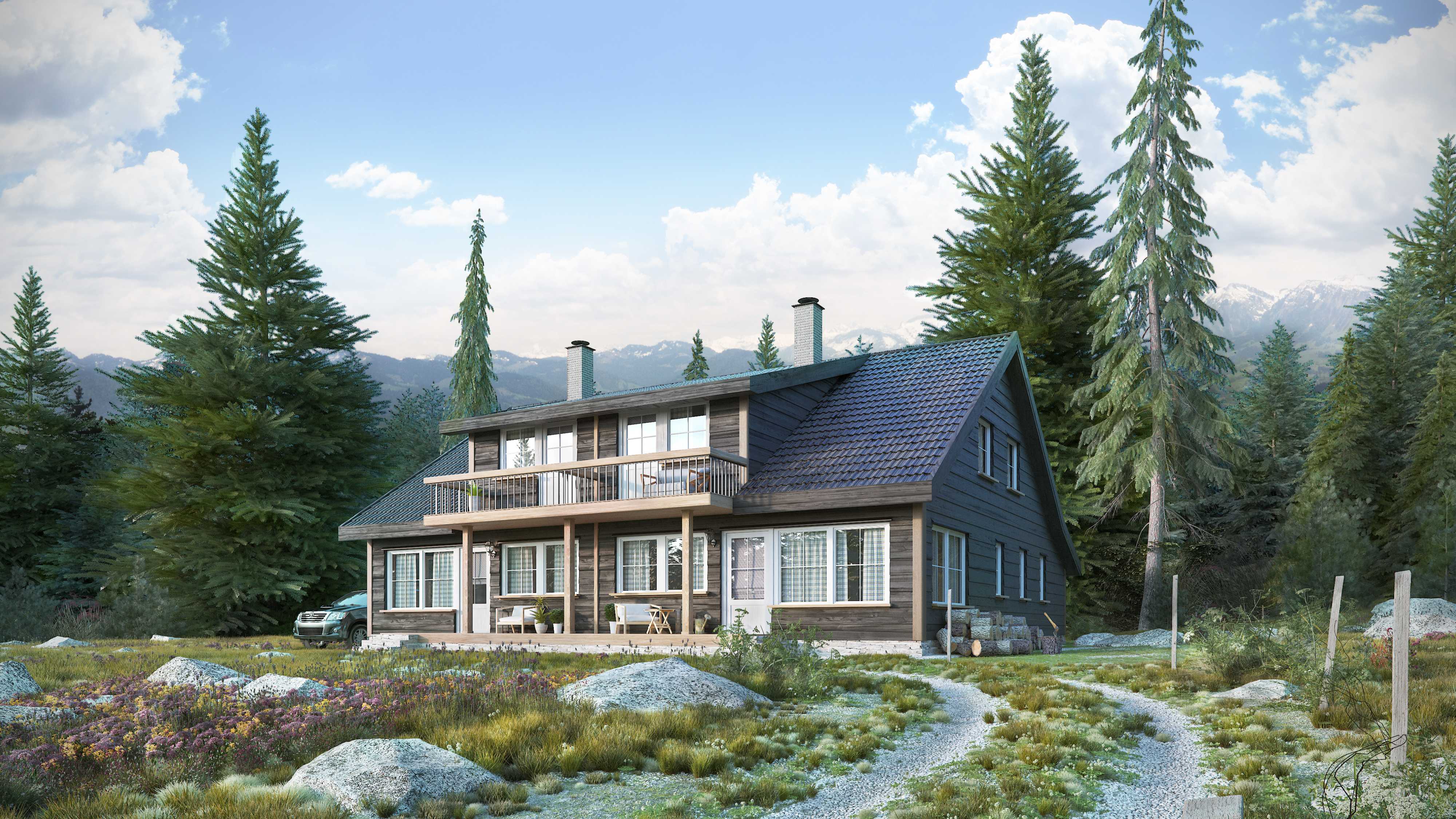 挪威森林中的宁静木屋-12