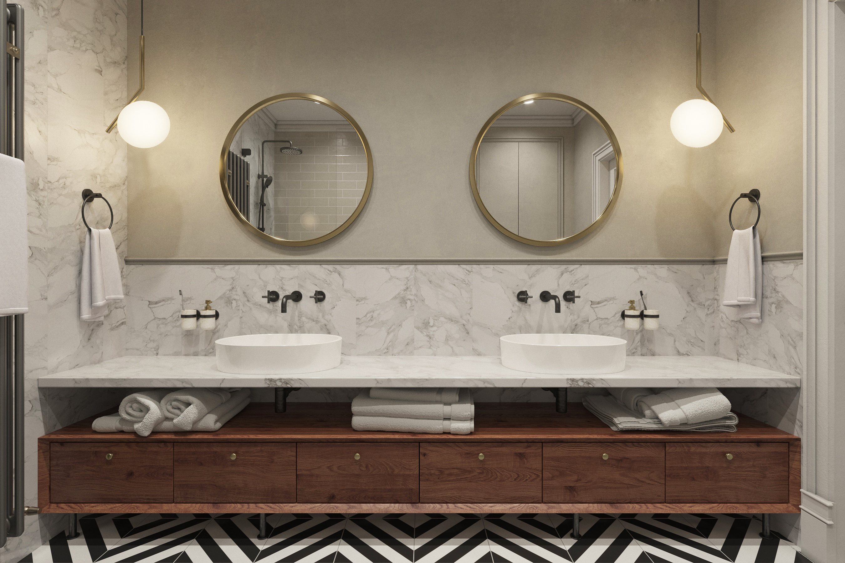 俄罗斯家庭住宅二楼现代与古典的完美融合-19