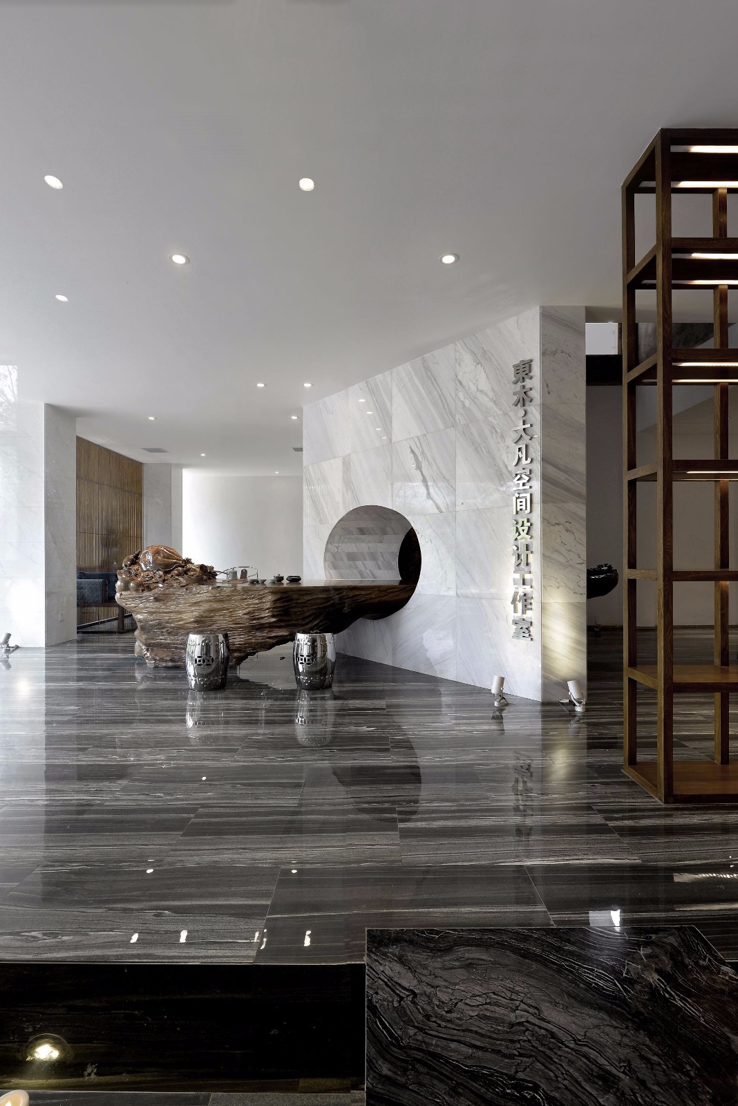 补天·220㎡别墅改造新中式办公空间-14