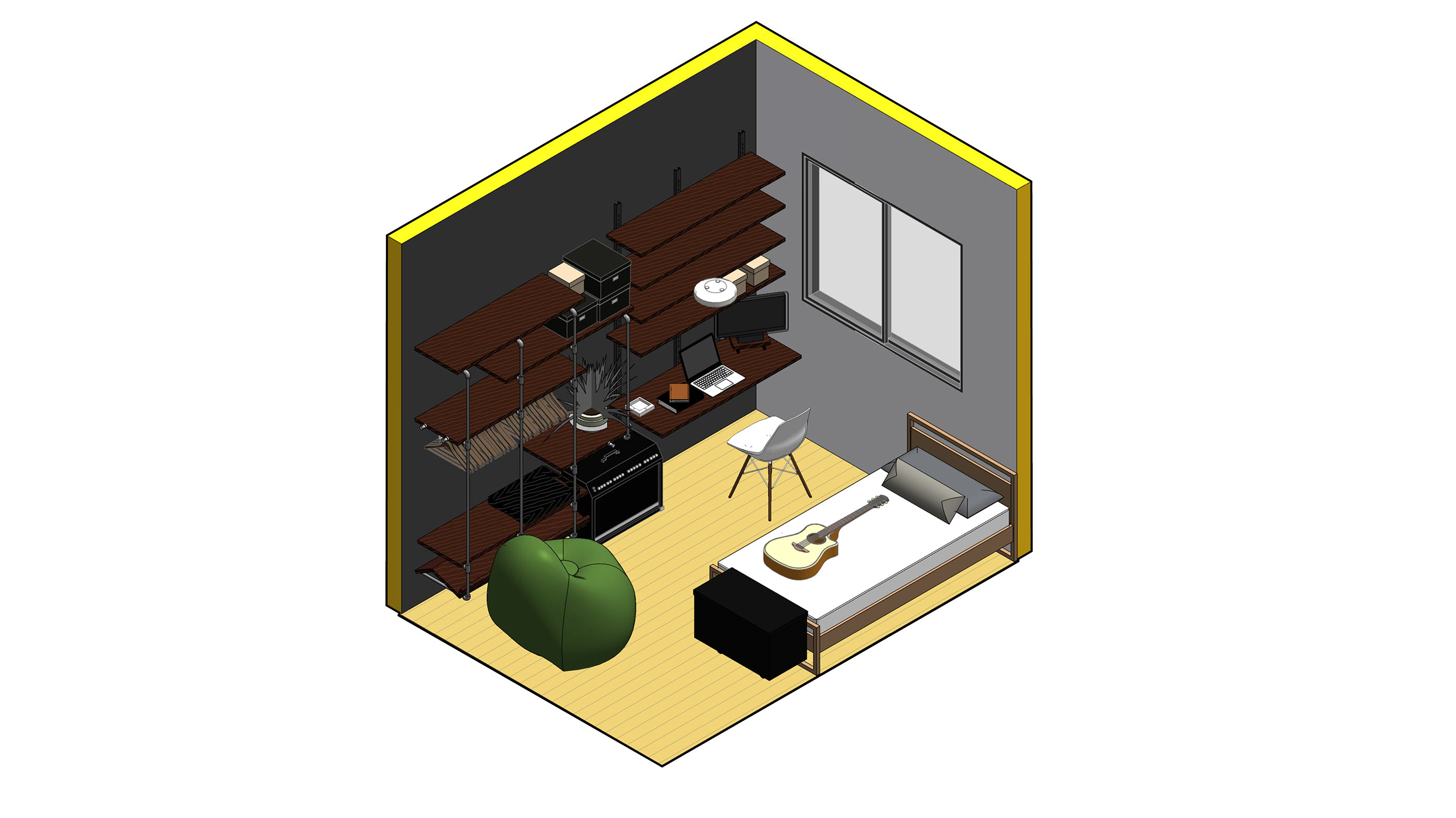 《七月四号室》——专为年轻程序员和音乐家打造的空间设计-10