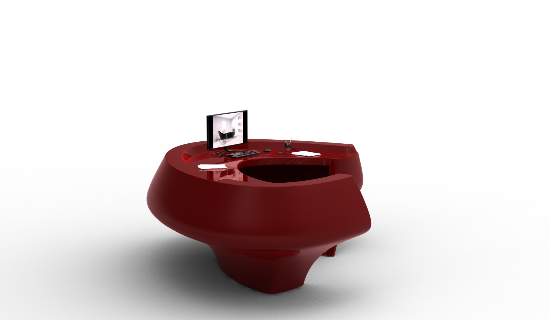 有机造型飞翼接待台-23