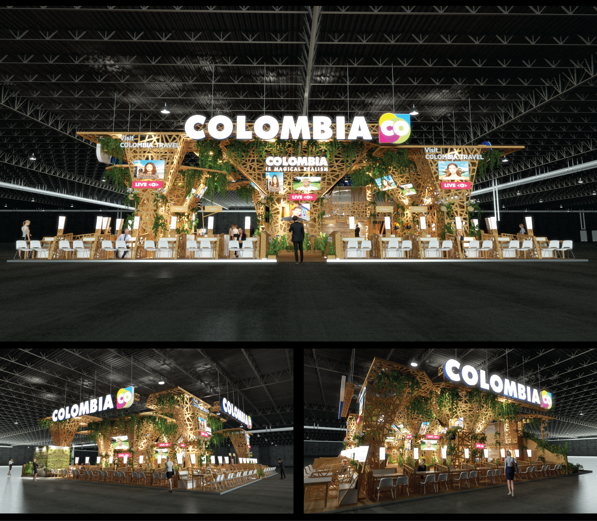 哥伦比亚旅游展台设计 | 丛林幻境中的魔法体验-2