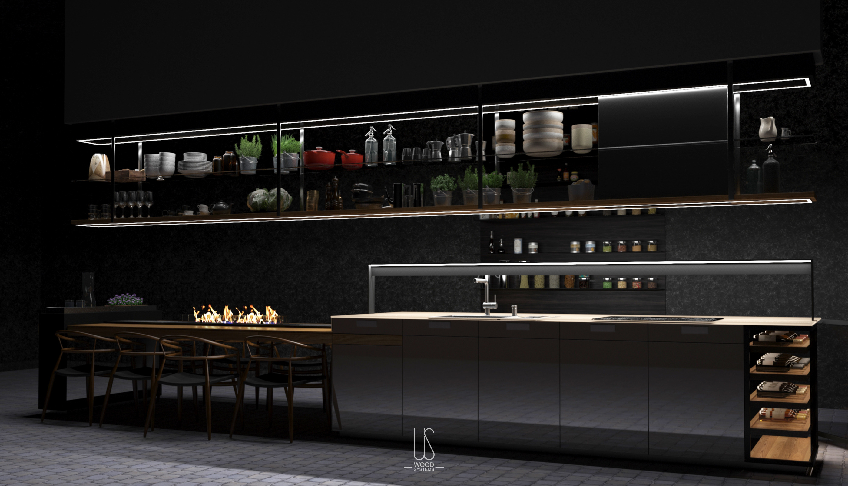 乌克兰现代厨房岛设计，打造温馨生活空间-1