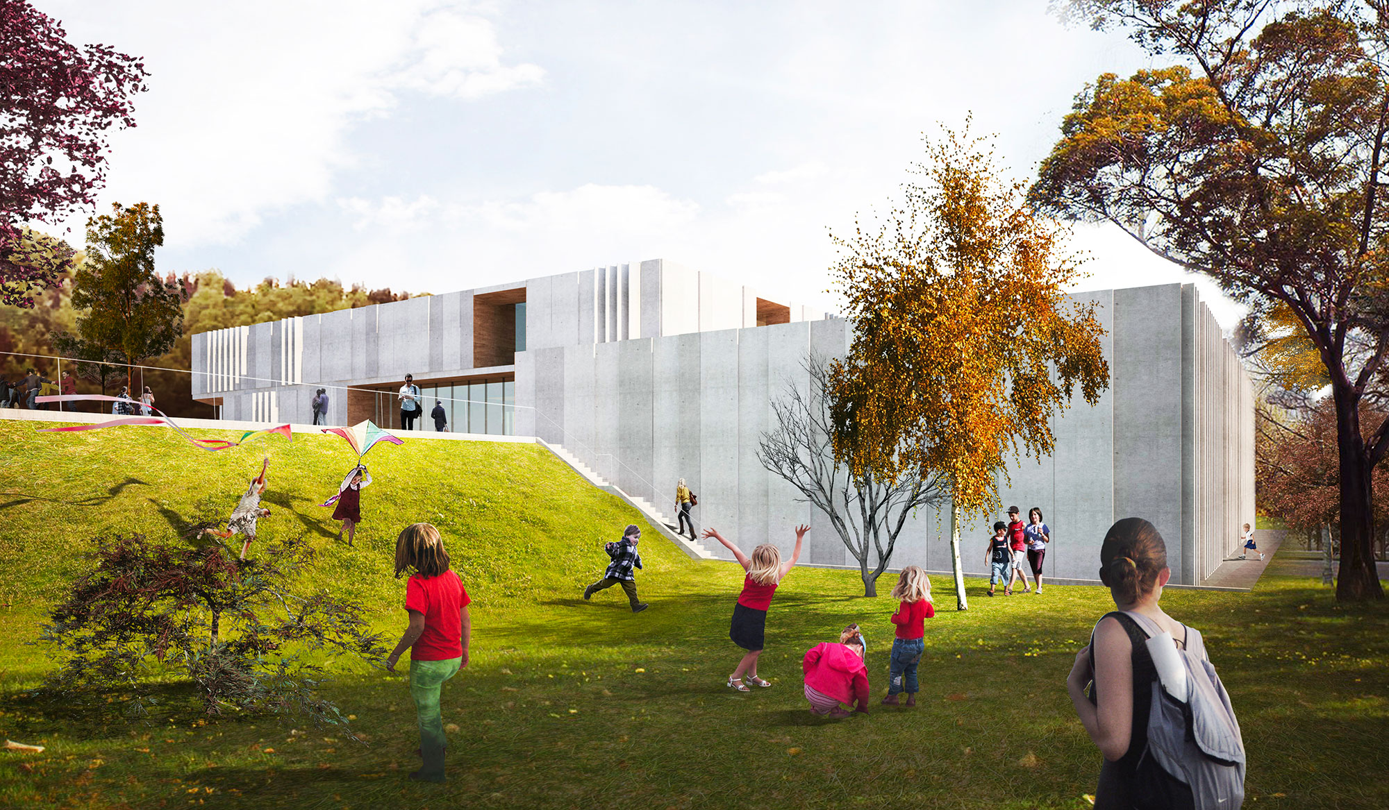 简约几何校园建筑，兼顾生态环保与美学-0