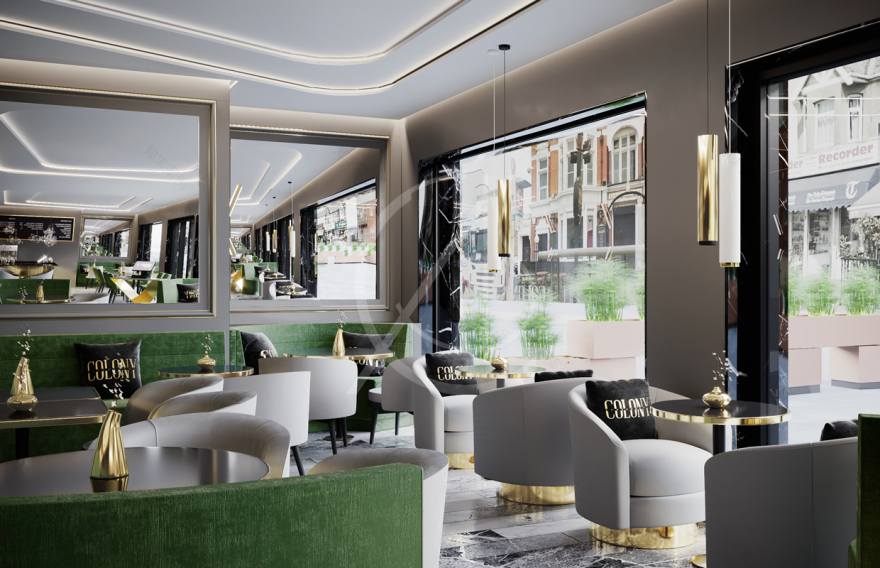 殖民地现代豪华精致餐饮餐厅-3