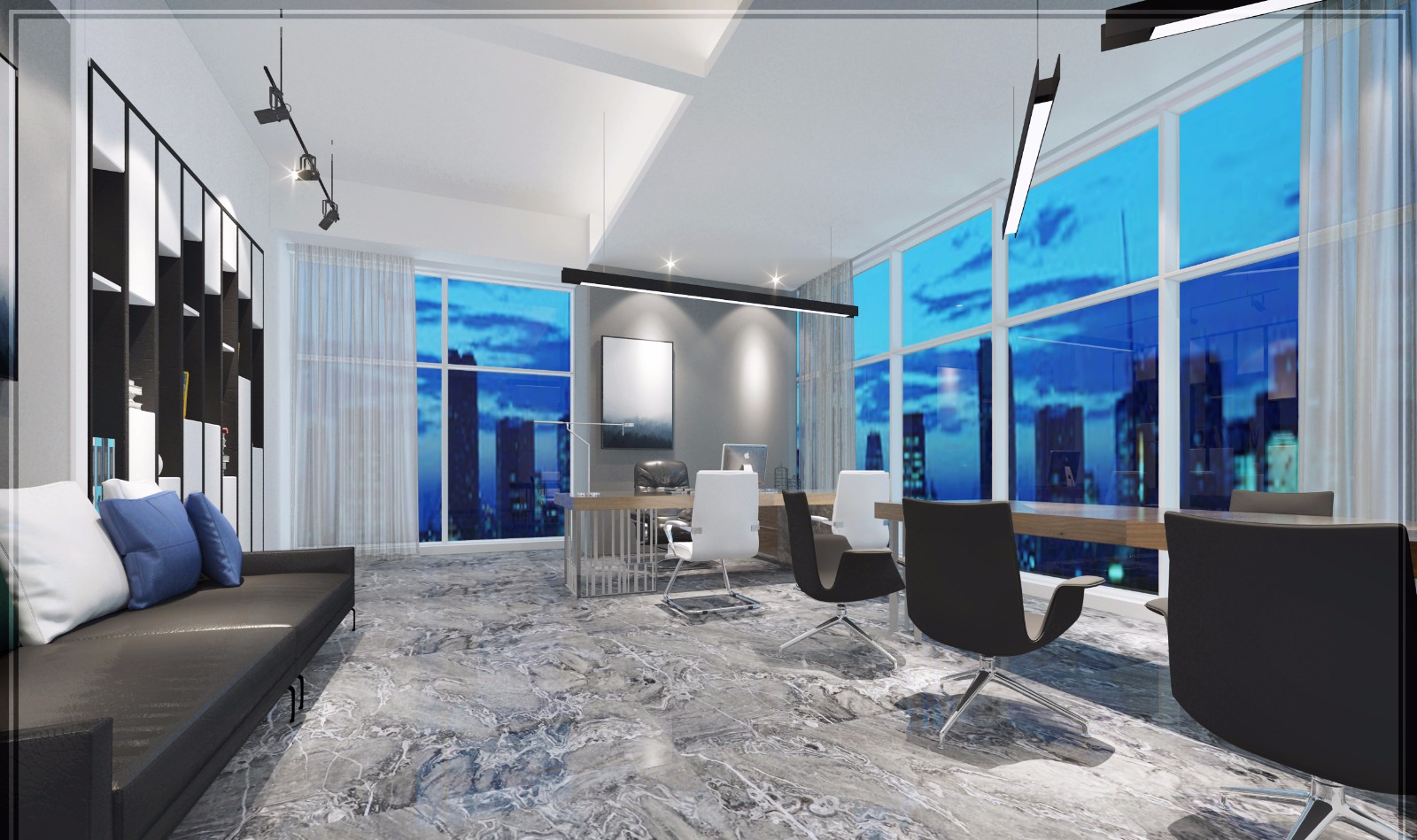 现代简约办公空间-7