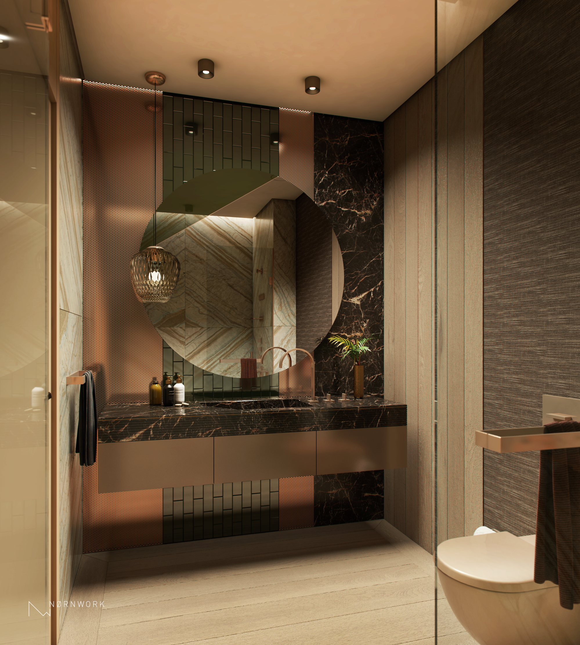 温馨浴室设计 | 伊斯坦布尔 Camlica 的 5.7 平米卫浴空间-1