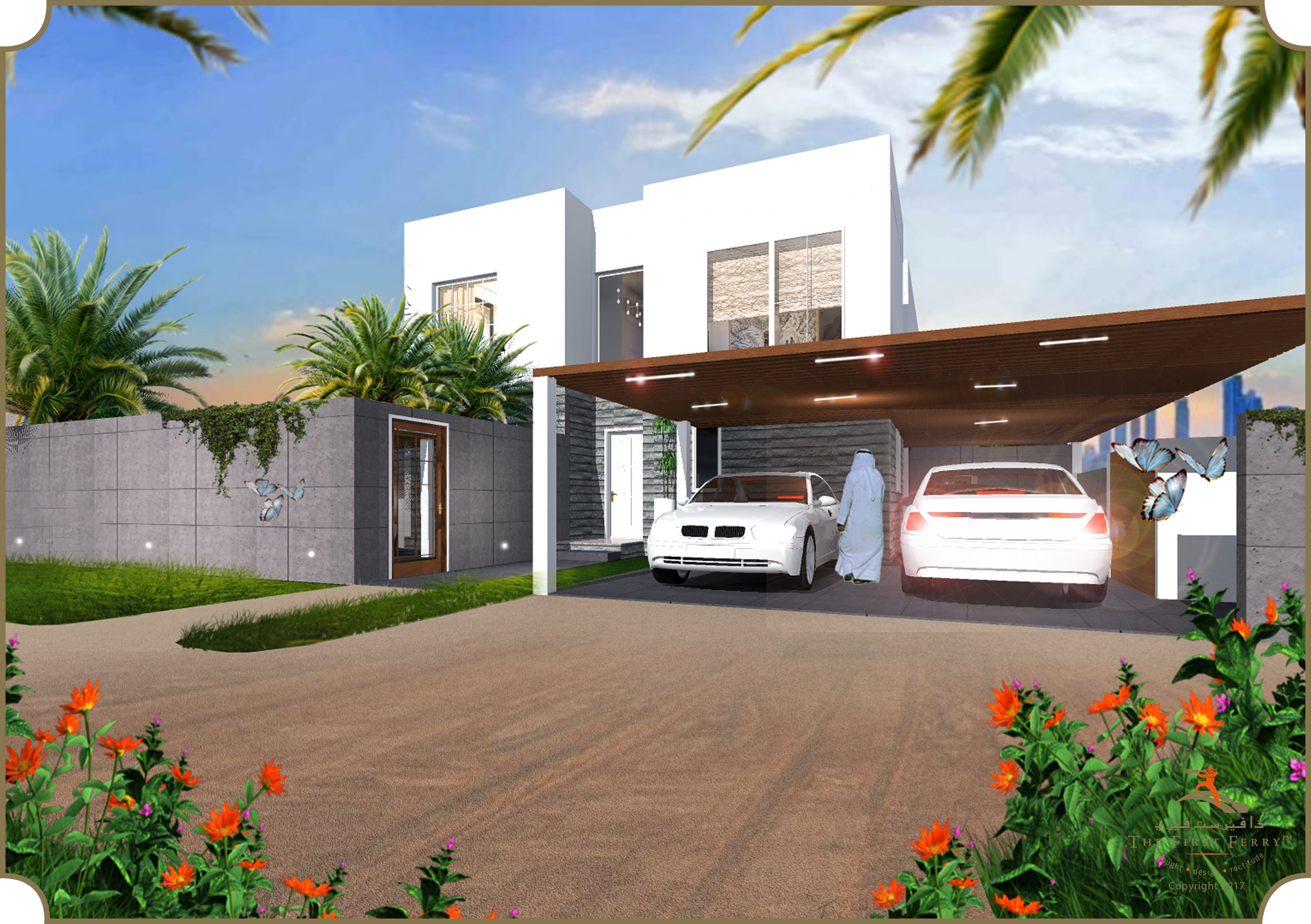 阿联酋沙迦别墅 | 现代与自然的和谐共生-2