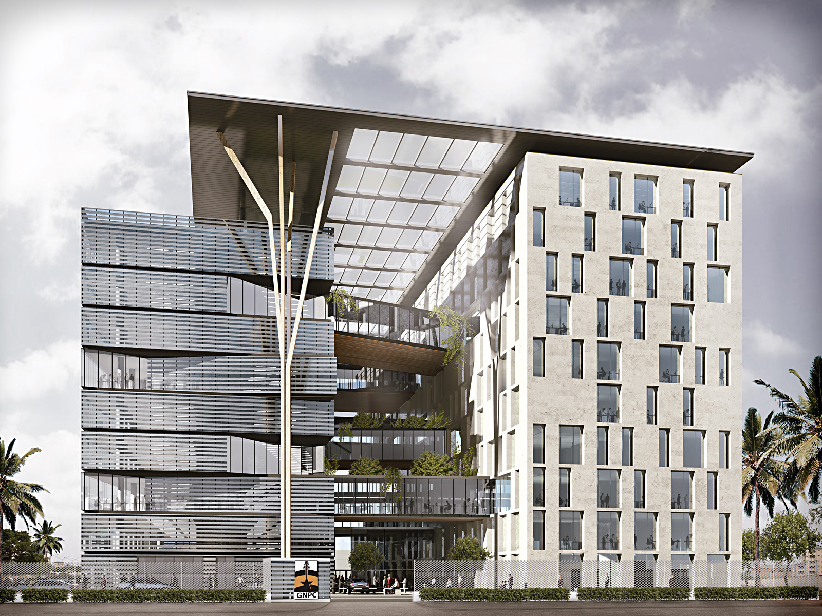 Ghana 国家石油公司总部 | 绿色办公空间的典范-5