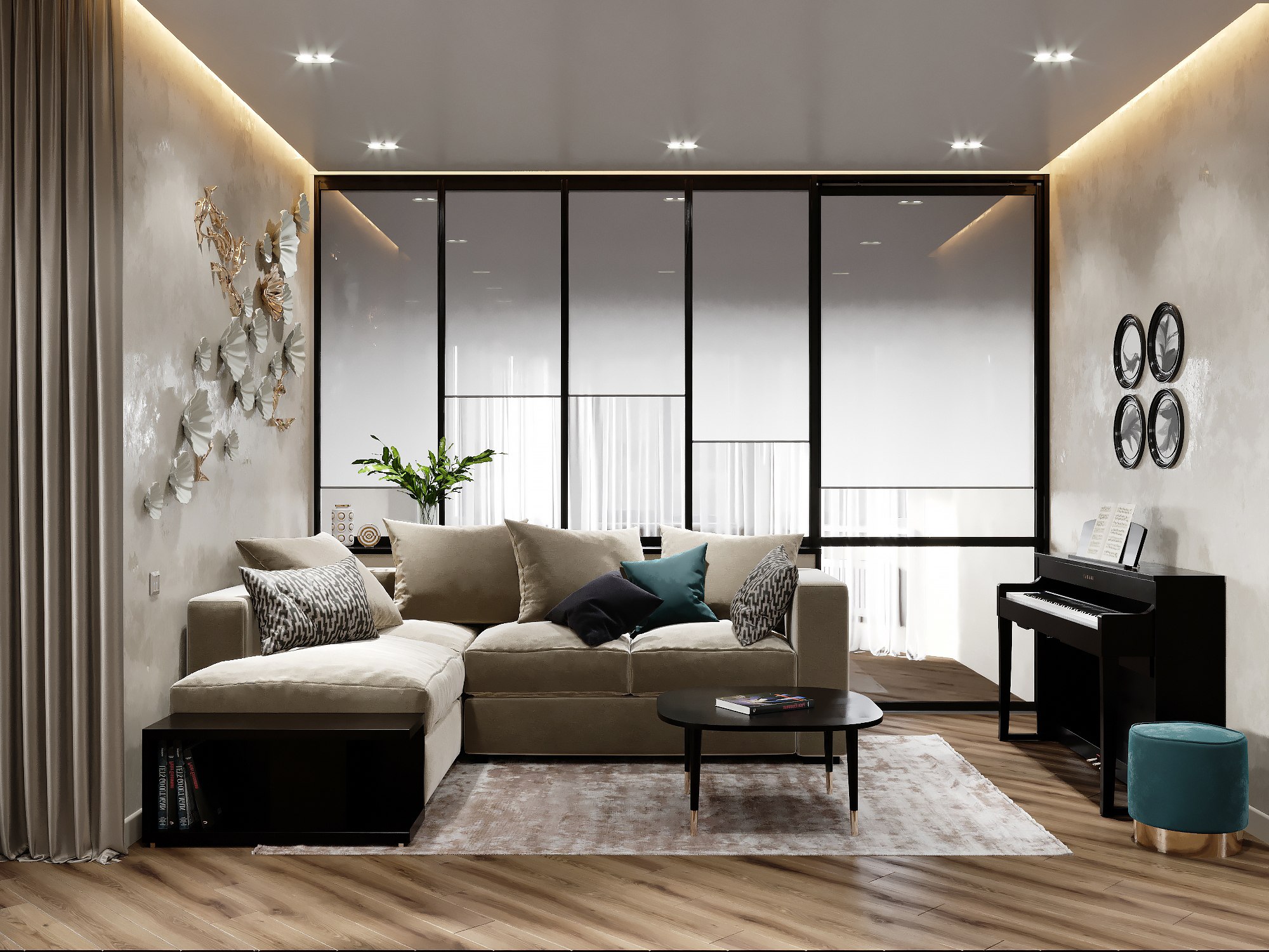 浪漫法式客厅，温馨和谐的家庭角落-33