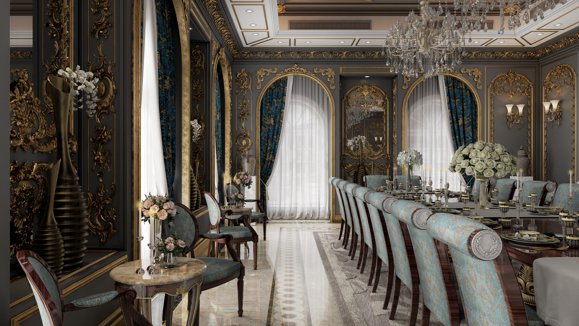 豪华经典餐厅设计-5