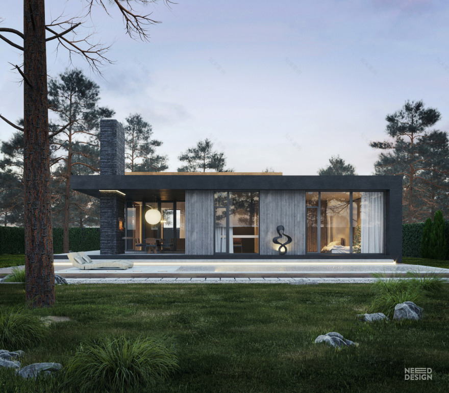 乌克兰 130 平米家庭住宅,钢饰面打造独特魅力-2