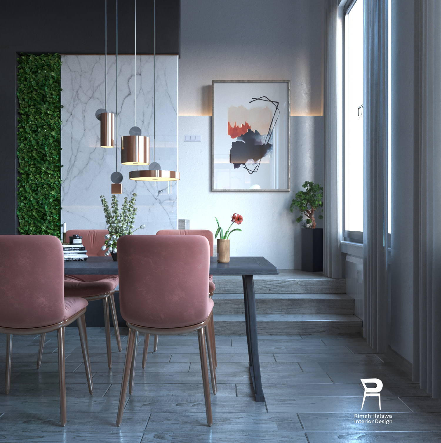 黑白简约餐厅设计-1