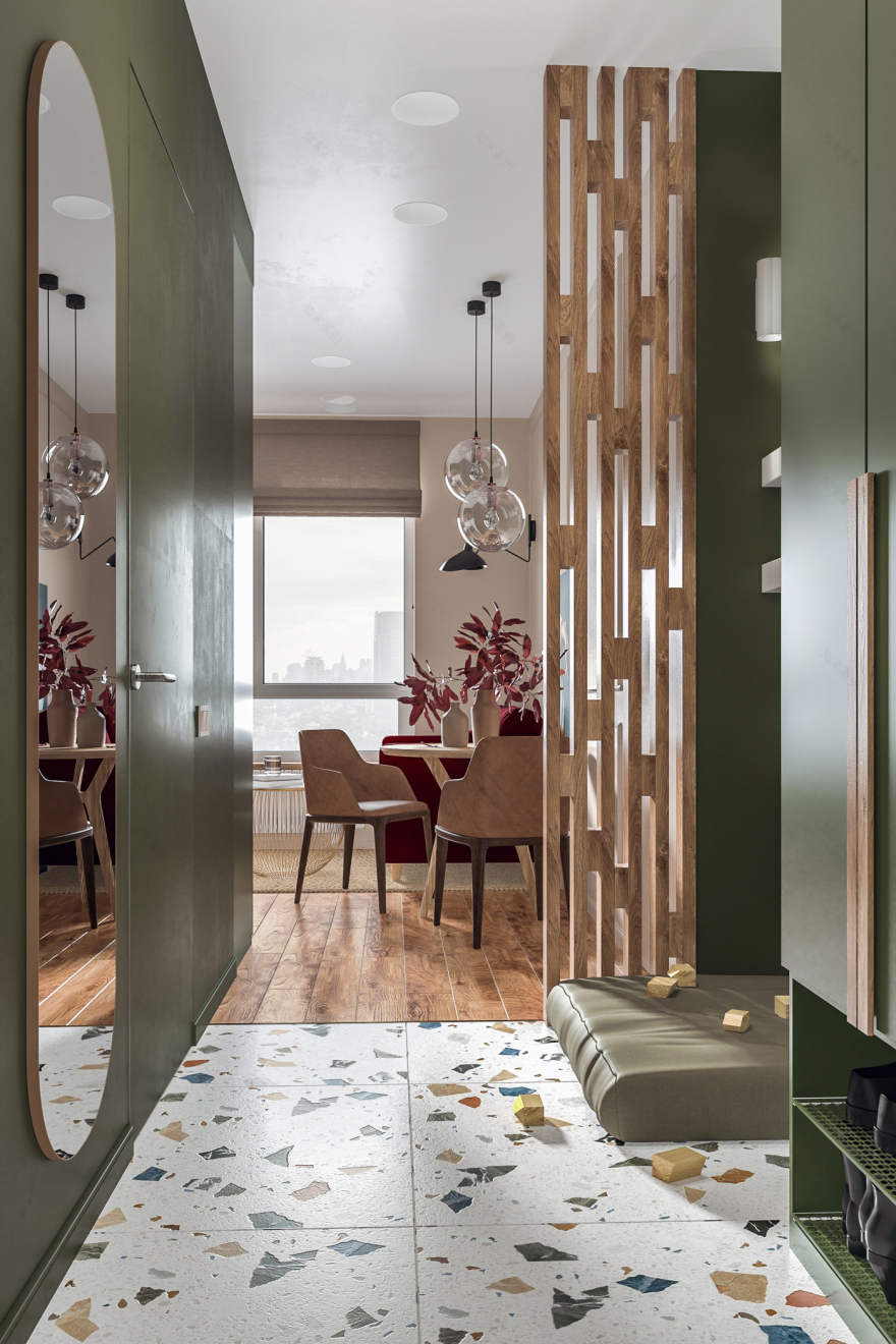 莫斯科 38 平米现代公寓,温暖色彩演绎托斯卡纳风情-7