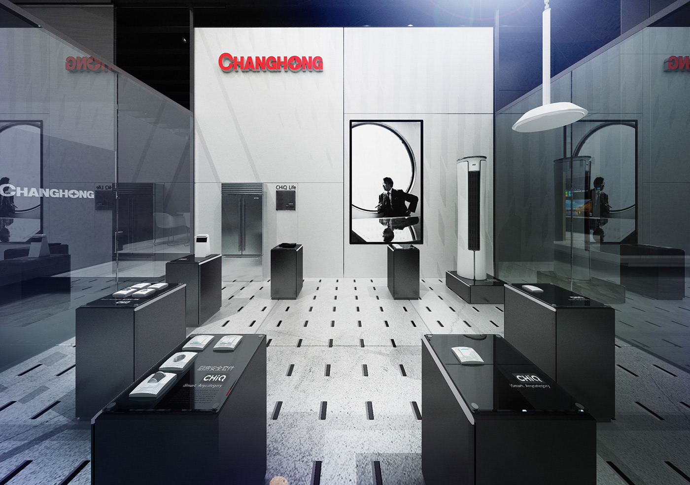 长虹 IFA 柏林展台设计 | 现代建筑模块与智能家居的完美融合-23