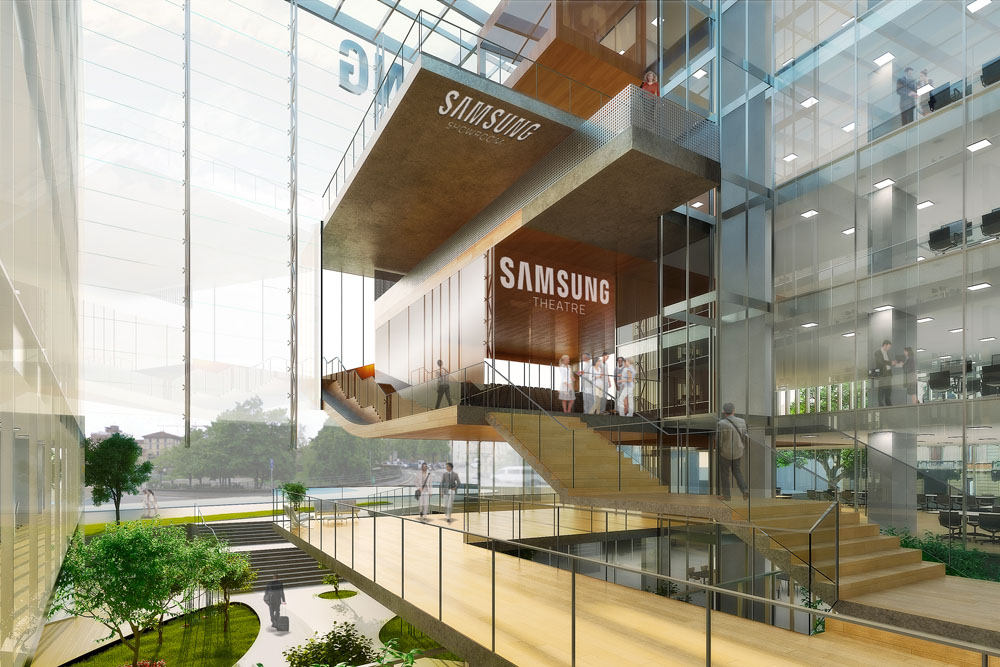 三星米兰总部大楼设计 | 双厂房建筑群打造公共广场-3