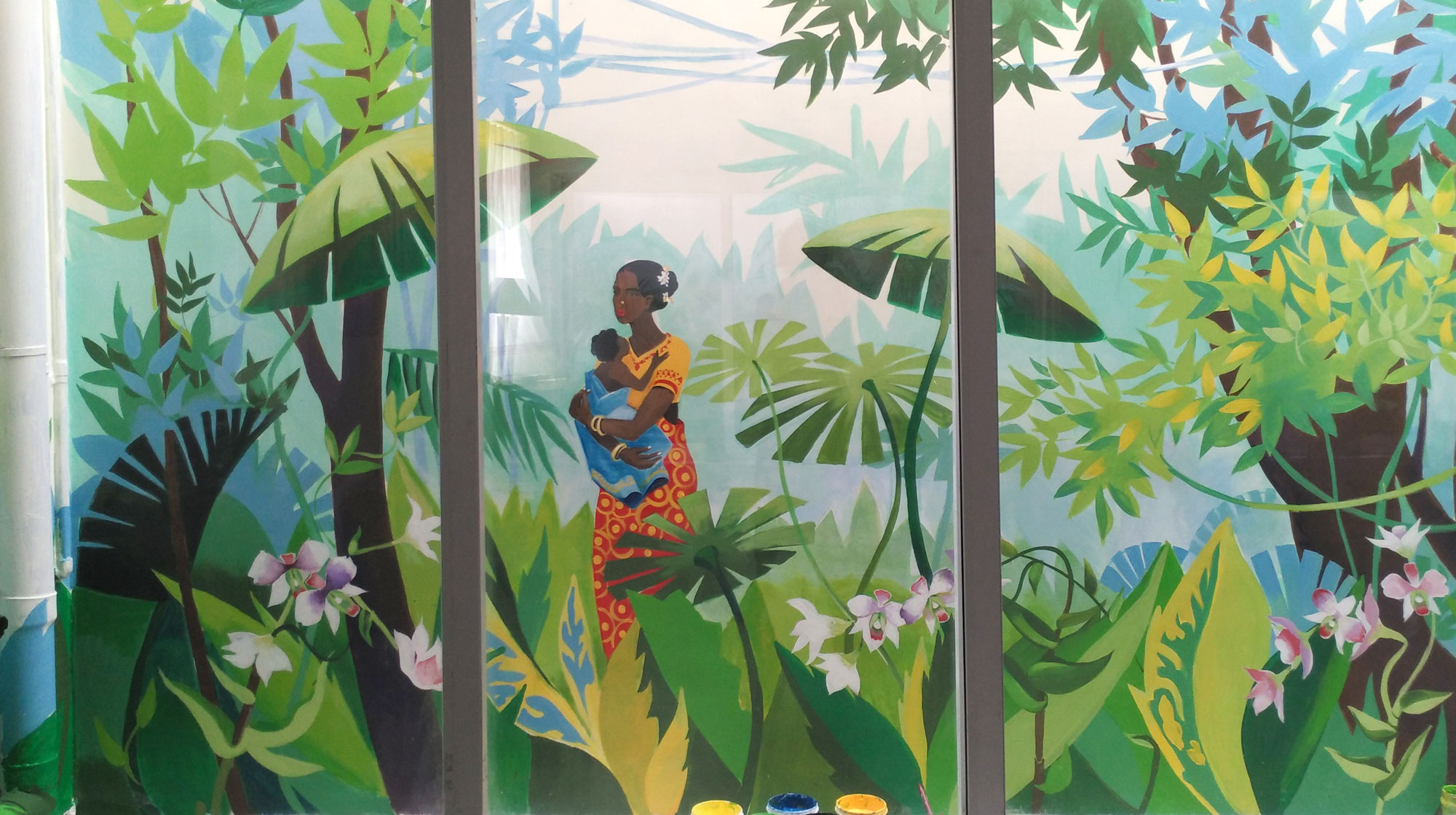 法式热带森林壁画-2