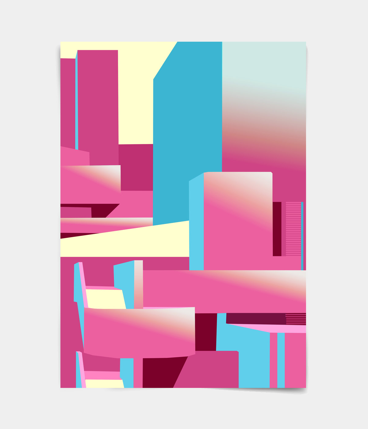 线条色彩构建数字建筑插画-4