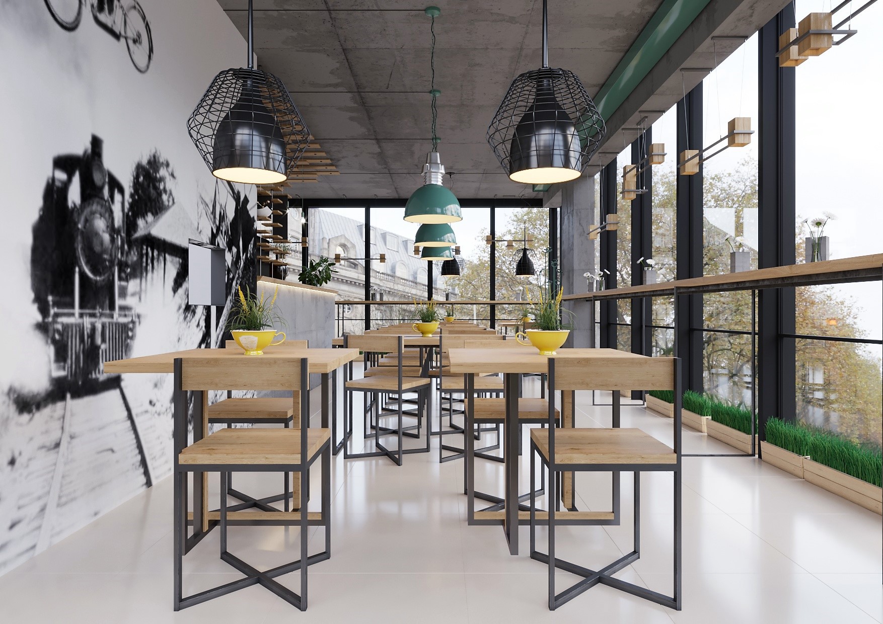 2018 简约风披萨咖啡厅设计-2