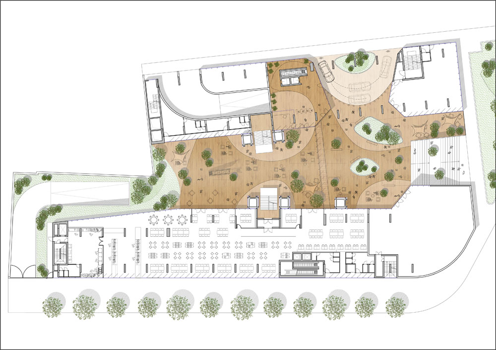 三星米兰总部大楼设计 | 双厂房建筑群打造公共广场-6