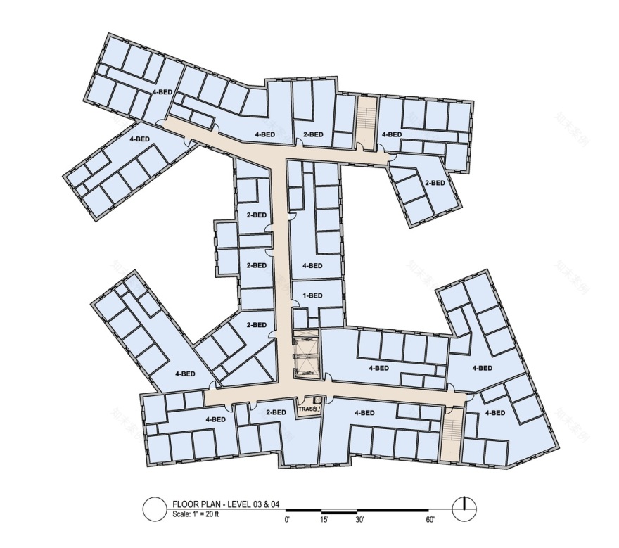 奥林匹亚广场 | 新英格兰传统学术建筑风格的学生住房设计-57