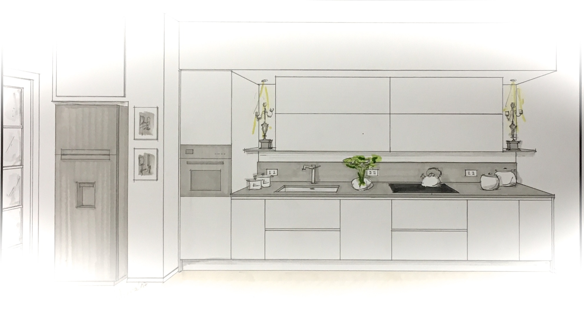 2017 年公寓室内设计案例 | 厨房与书房一体化改造-27