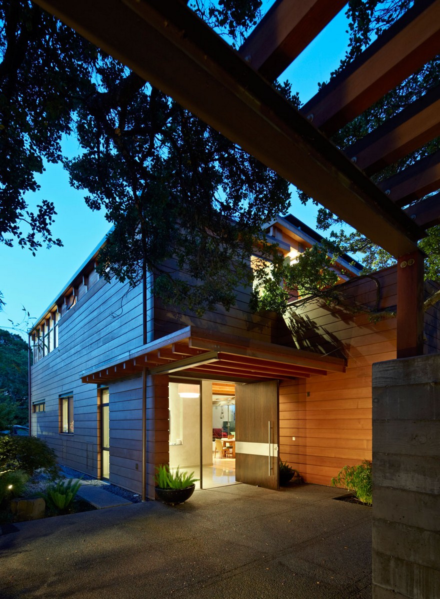 加州索萨利托现代山坡家园-6