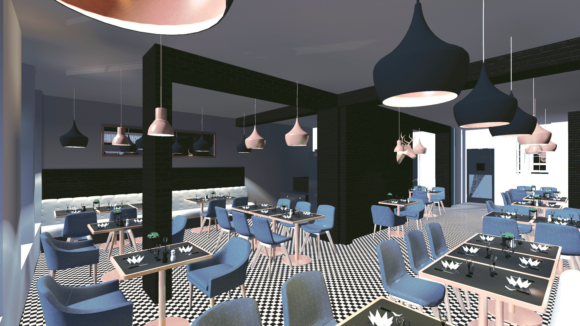 "My Deer"餐厅 | 黑白对比的精致空间-15