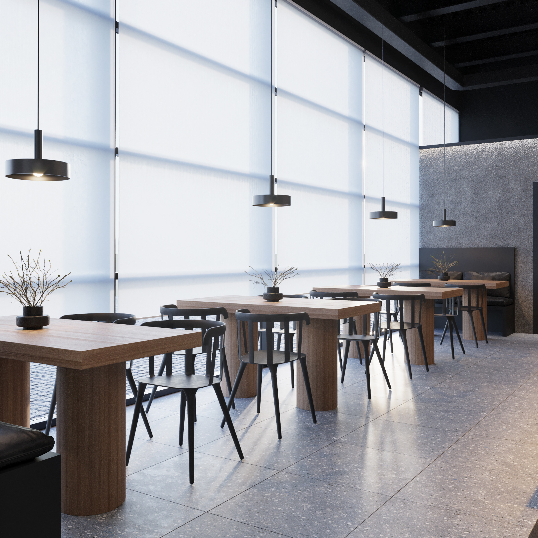 海洋美食餐厅设计 | 黑灰基调的现代海洋风-5