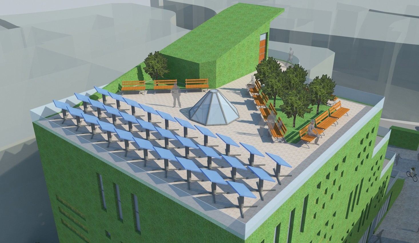 2014 年可持续建筑设计与绿色屋顶的融合-20