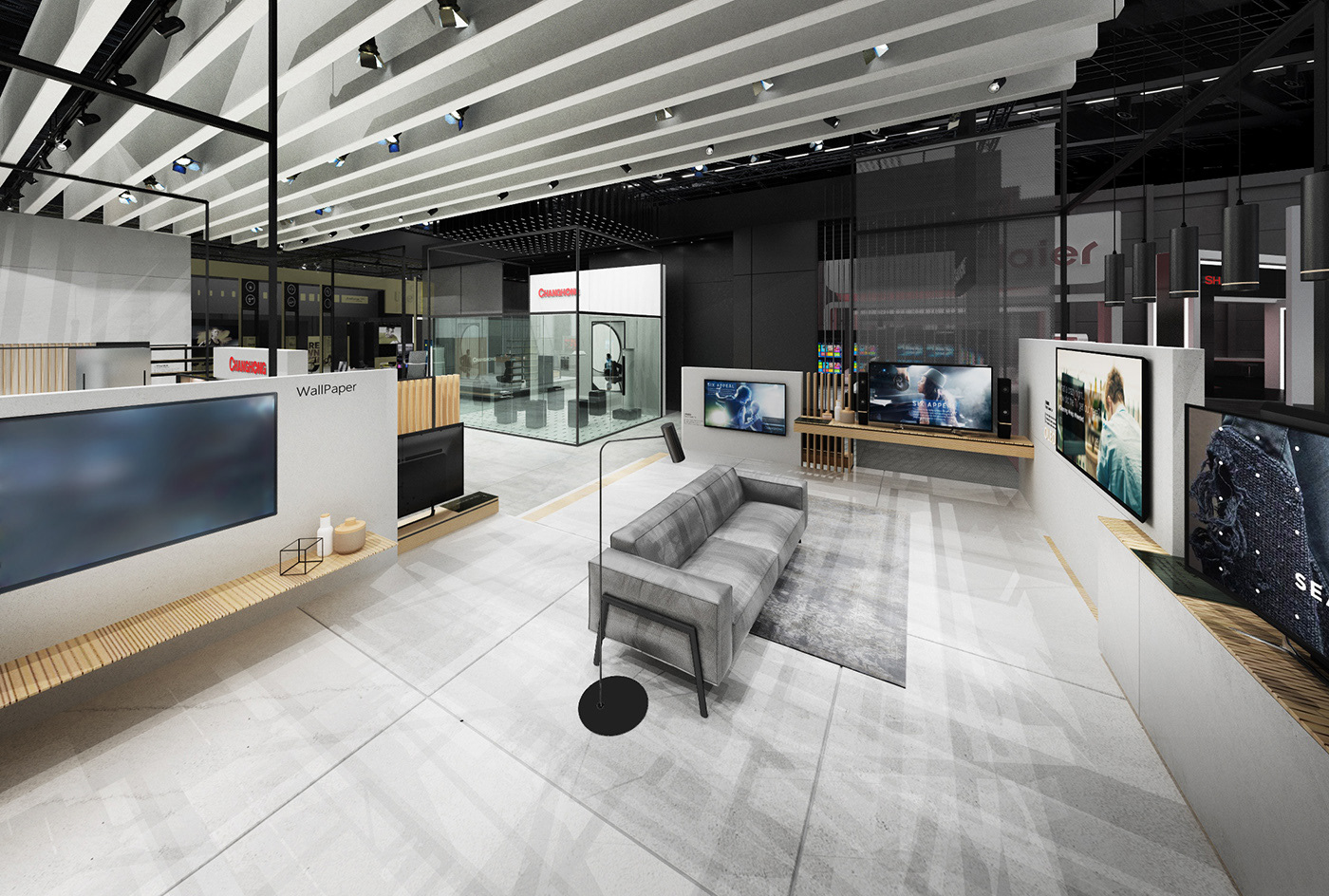 长虹 IFA 柏林展台设计 | 现代建筑模块与智能家居的完美融合-13