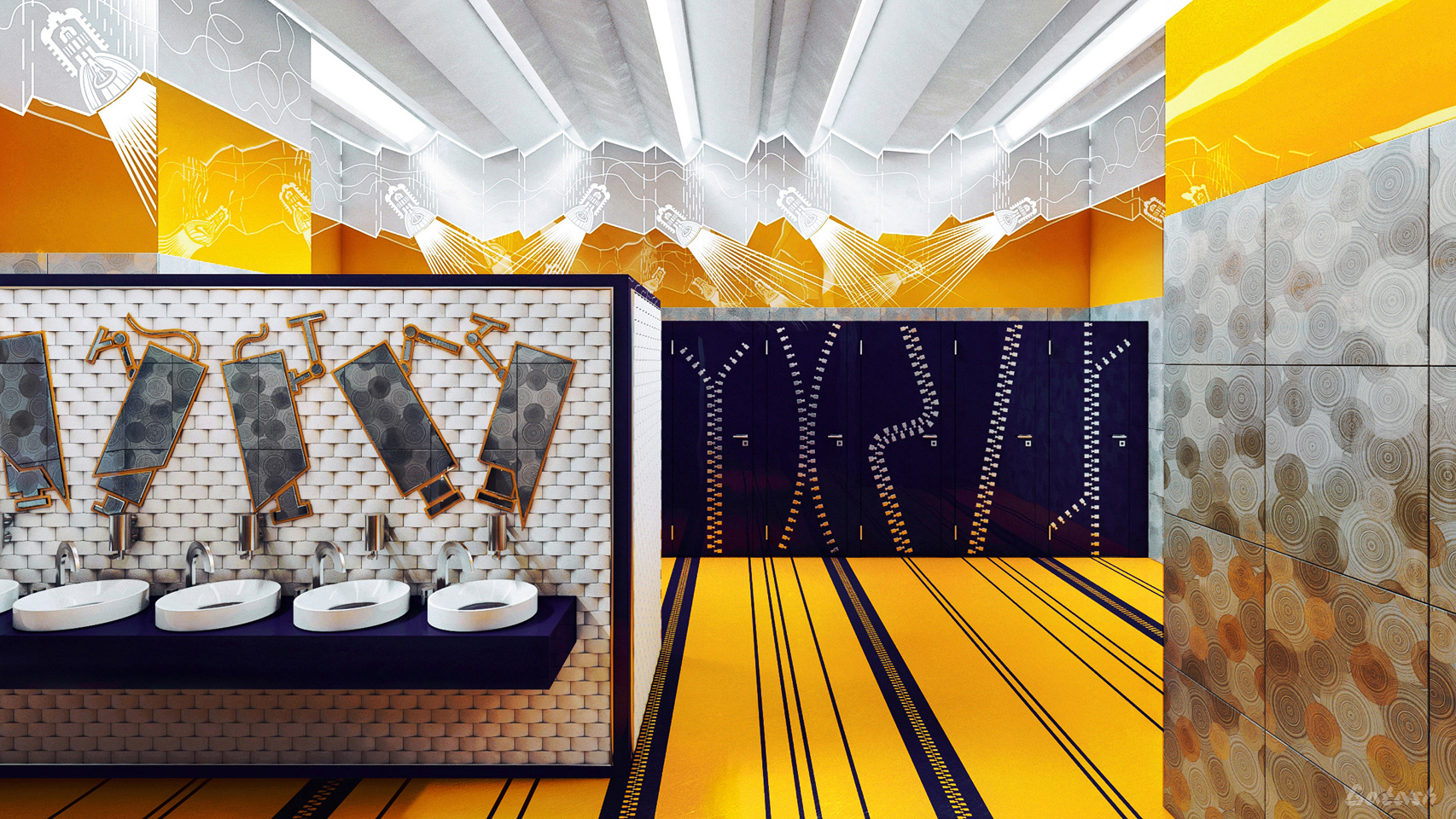 雅致简约的公共卫生间设计-1