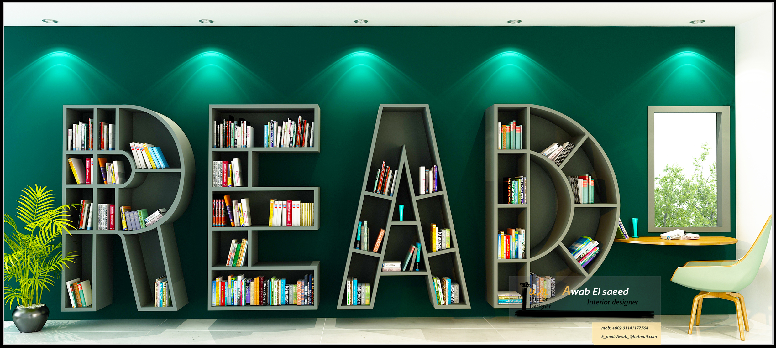 字母元素打造的现代图书馆设计-3