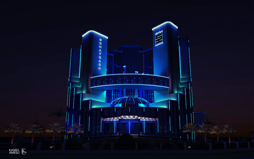 Sonatrach 总部大楼外墙灯光设计-0