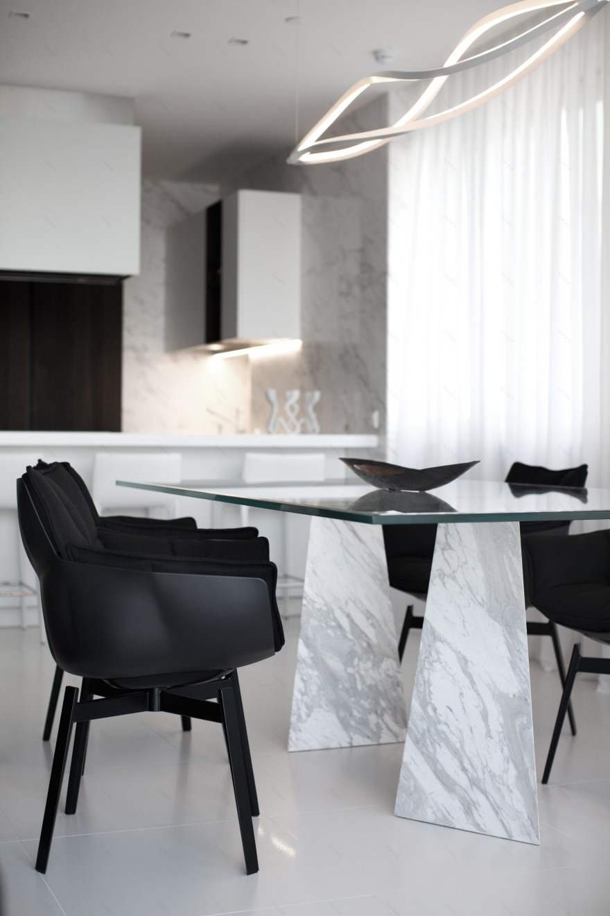 几何矩阵空间 | 暖木与冷玻璃的对比设计-11