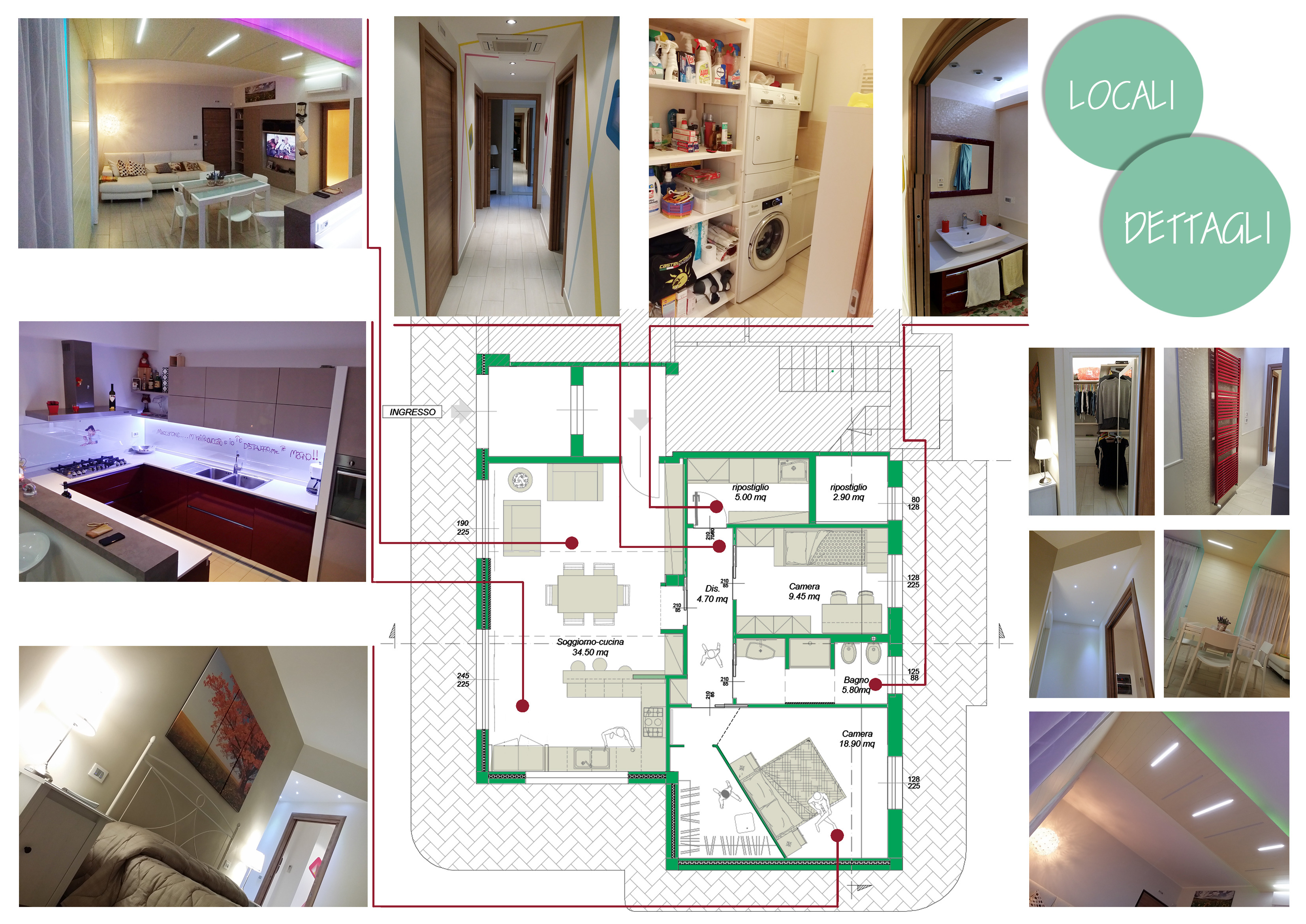 2014 年完工的个性化厨房玻璃面板装饰公寓室内设计案例-5