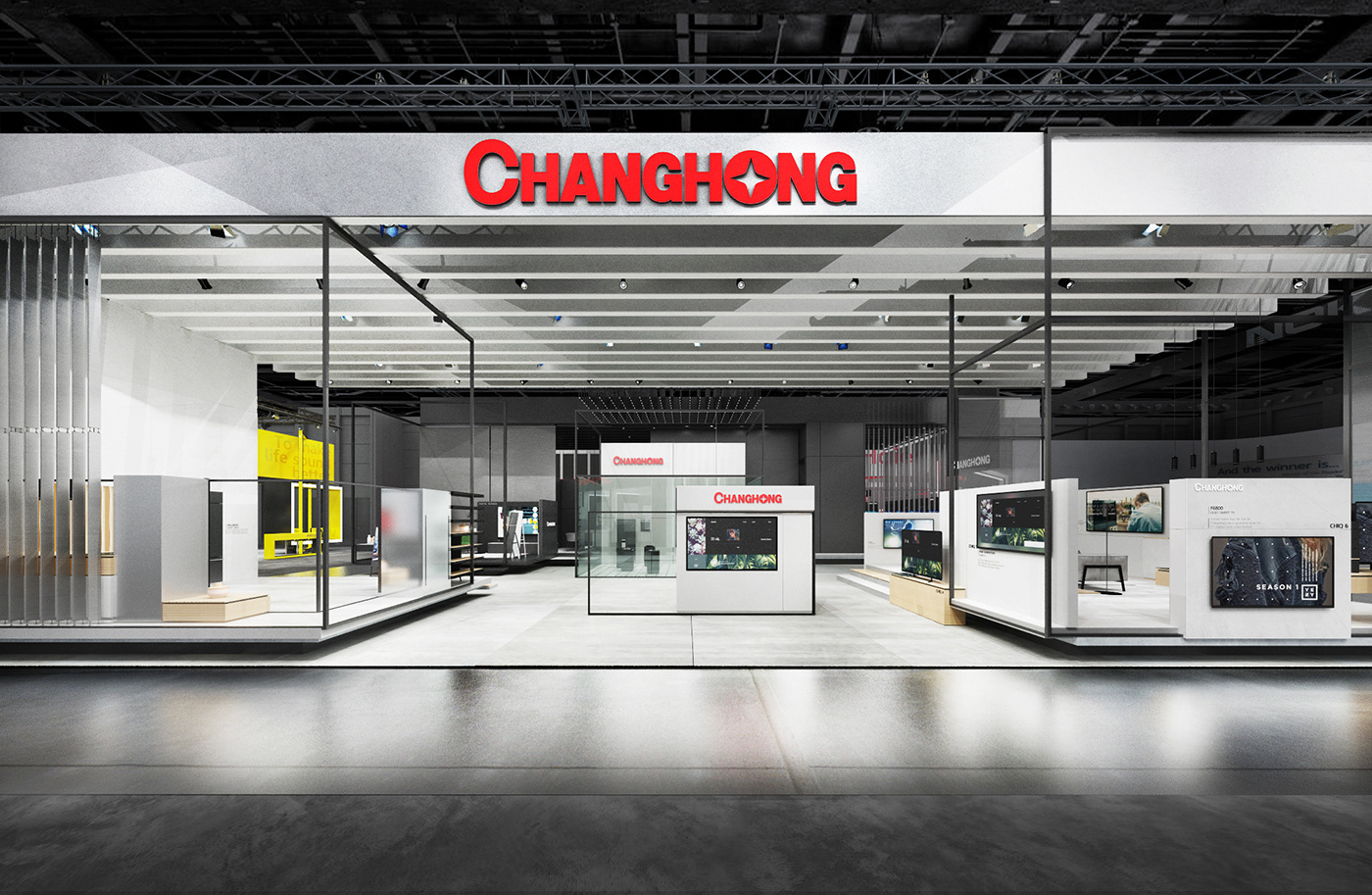 长虹 IFA 柏林展台设计 | 现代建筑模块与智能家居的完美融合-7