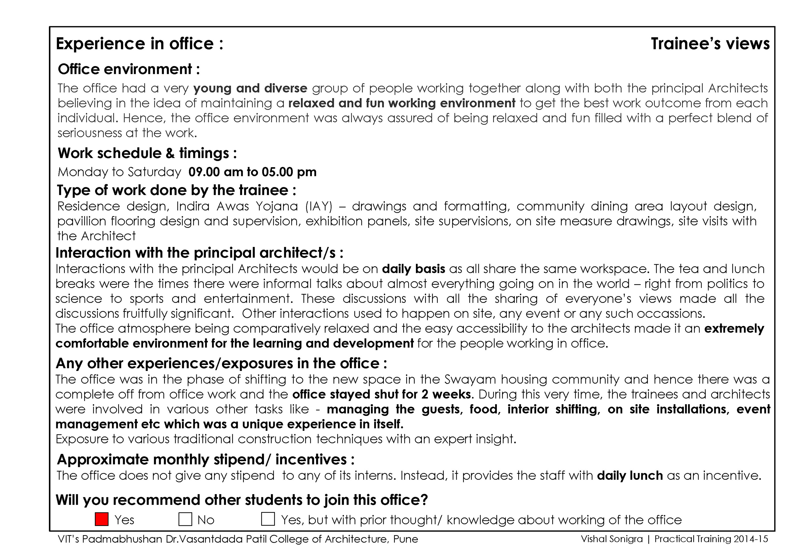 Internship at Dustudio, Auroville-3