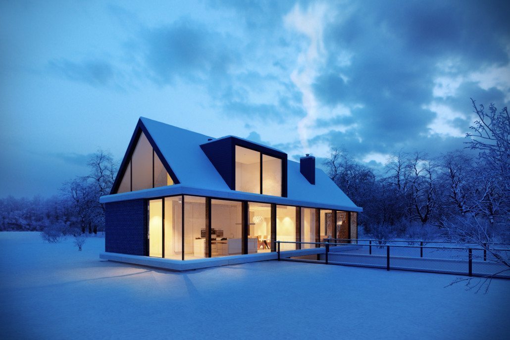 冬日森林中的现代家园-4