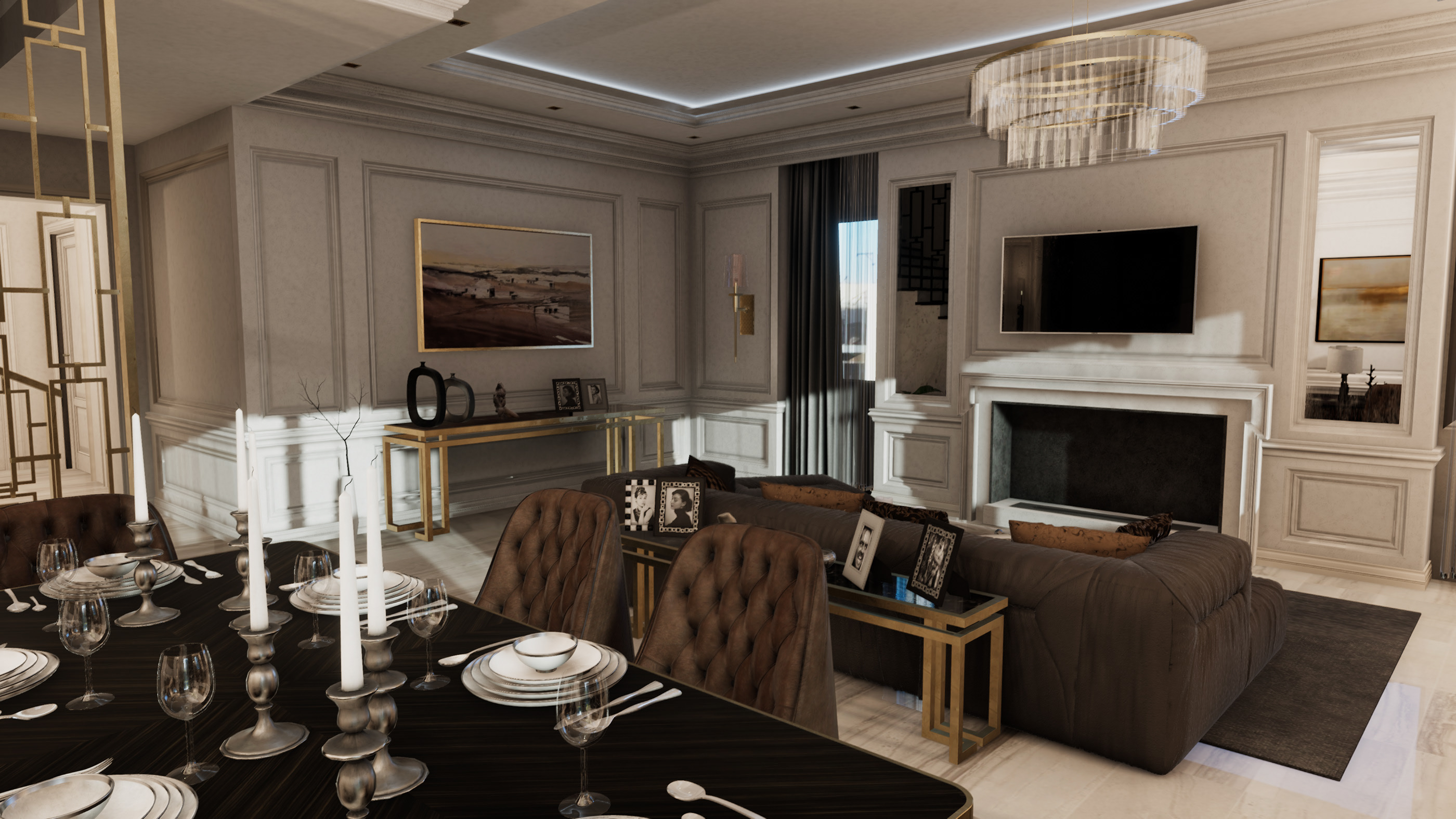 现代奢华别墅接待厅-6