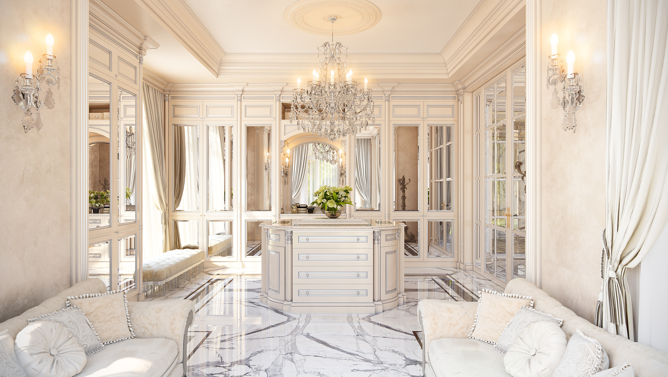 莫斯科轻法式经典住宅设计-15