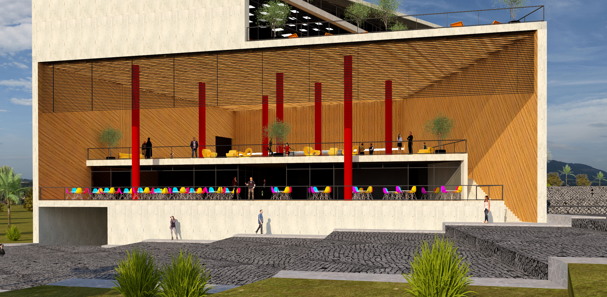 热带气候下的半开放式影院设计——以 Rwanda 的 King's Palace 为灵感-0