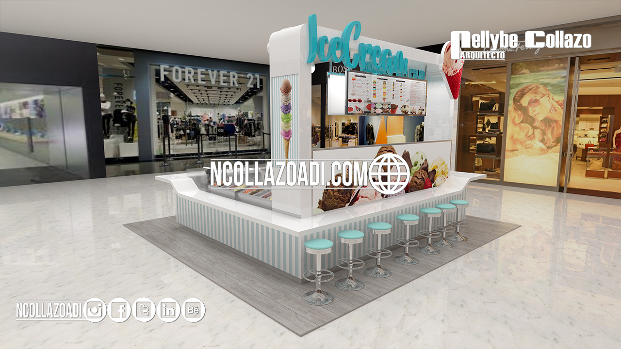 05/02017 Ice Cream Stand Design and Vray 3D Model-2