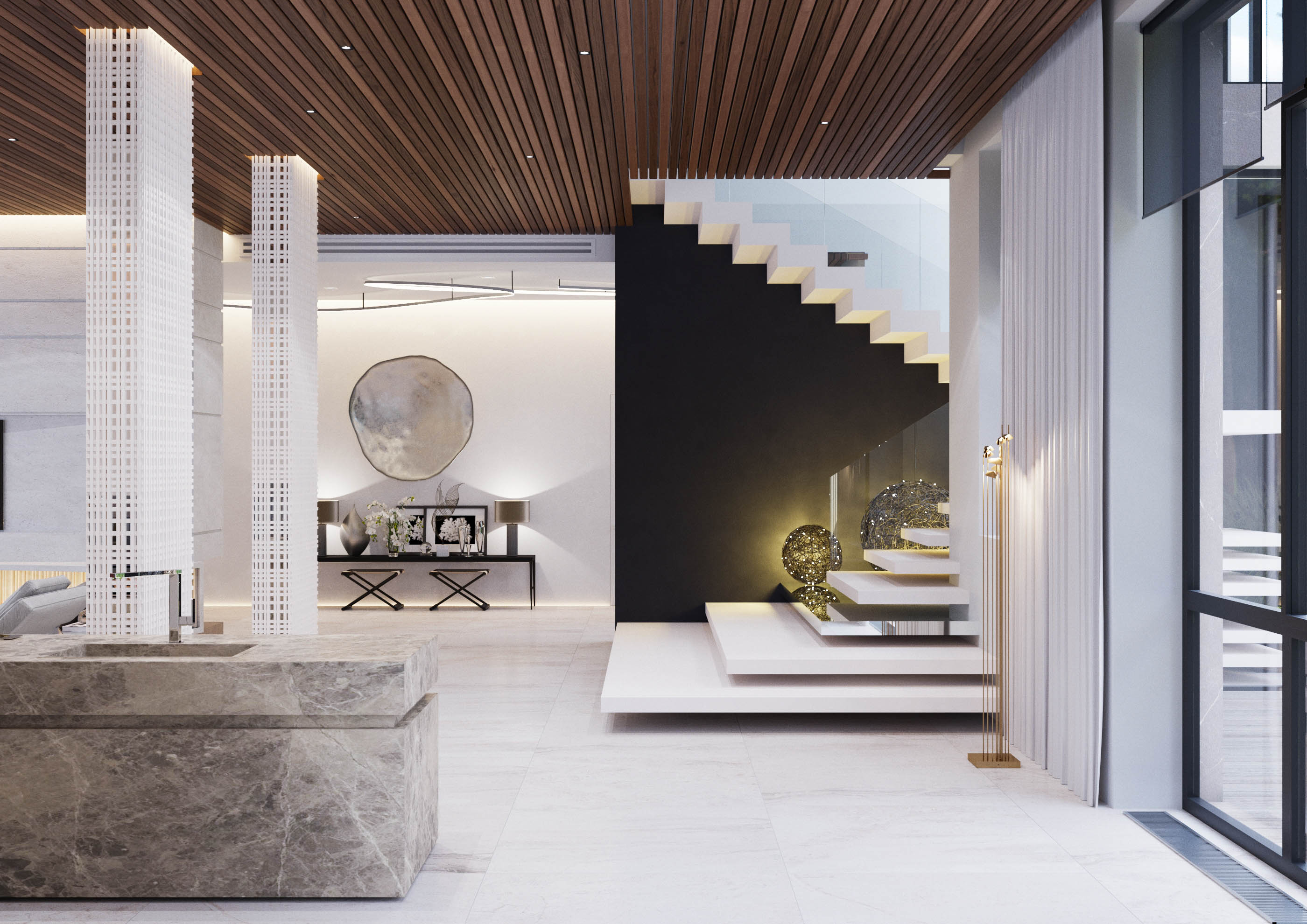 莫斯科乡村别墅 | 2017 年完工的单家庭住宅室内设计案例-27