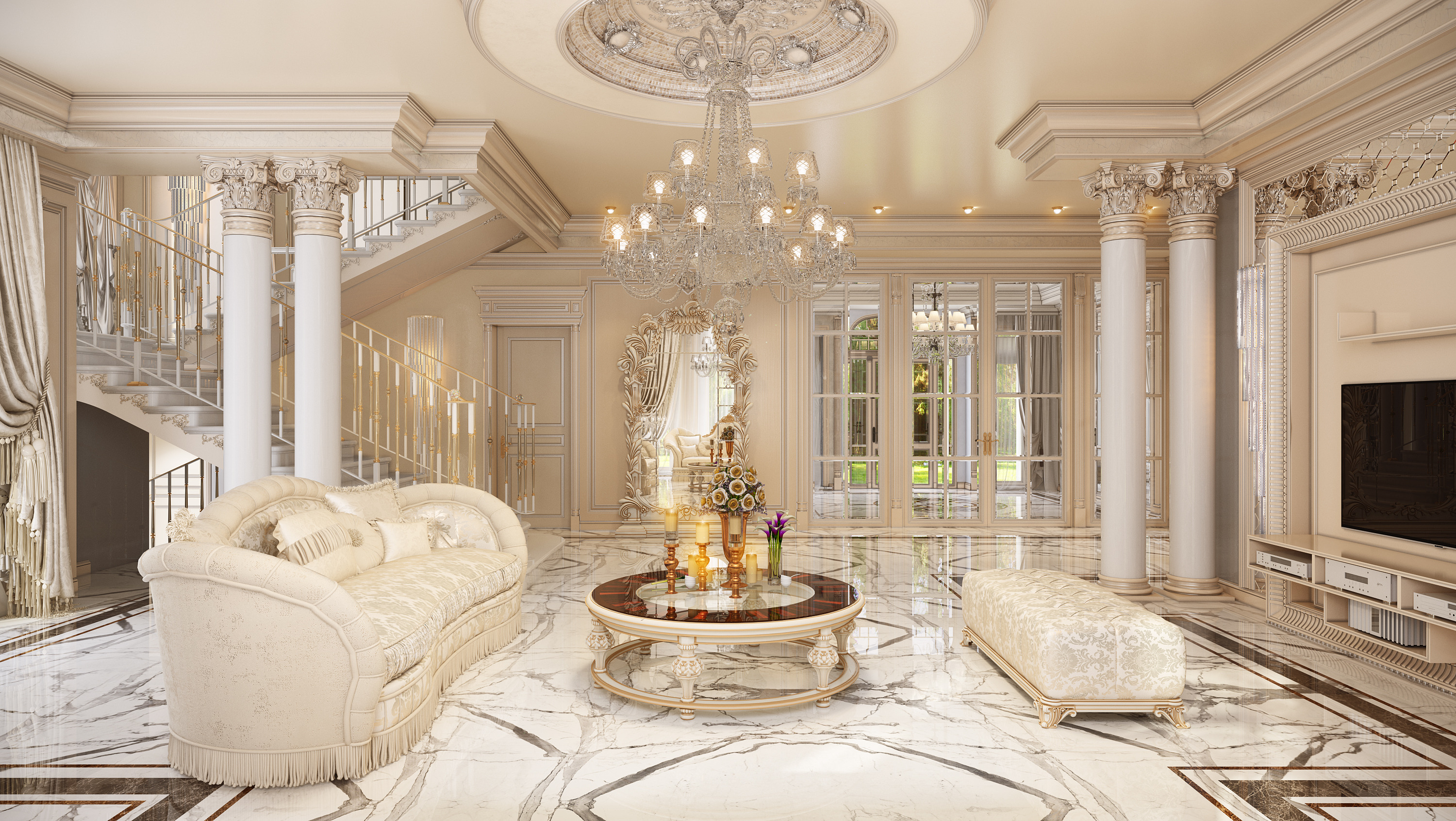 莫斯科轻法式经典住宅设计-23