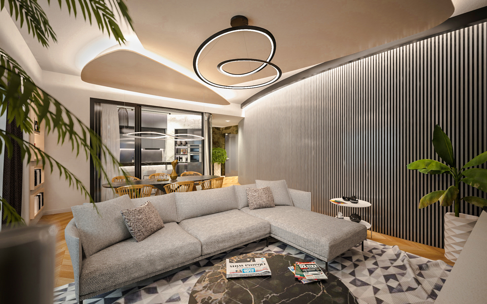 曲线家居空间，打造柔和层次感-0