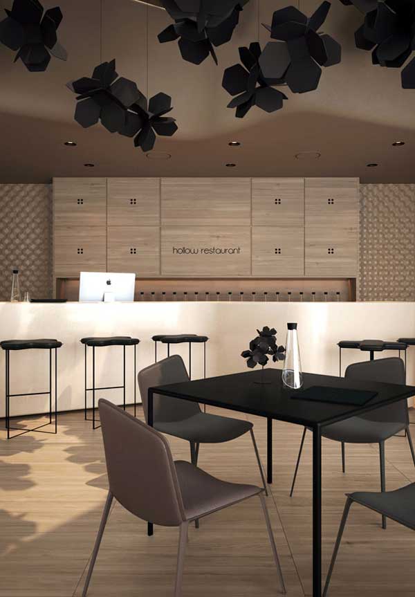 花朵形状装饰的Hollow餐厅-5