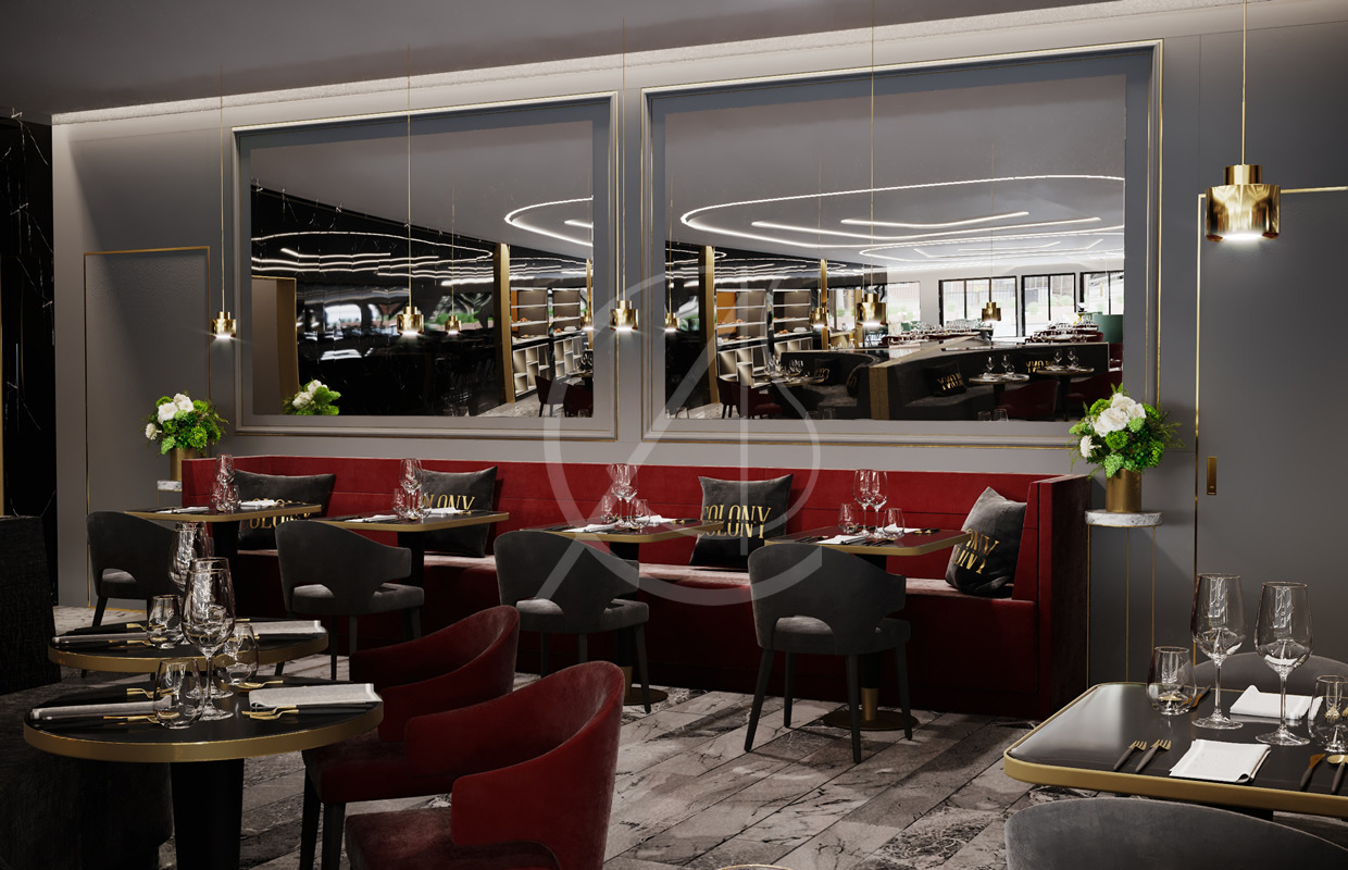 殖民地现代豪华精致餐饮餐厅-11