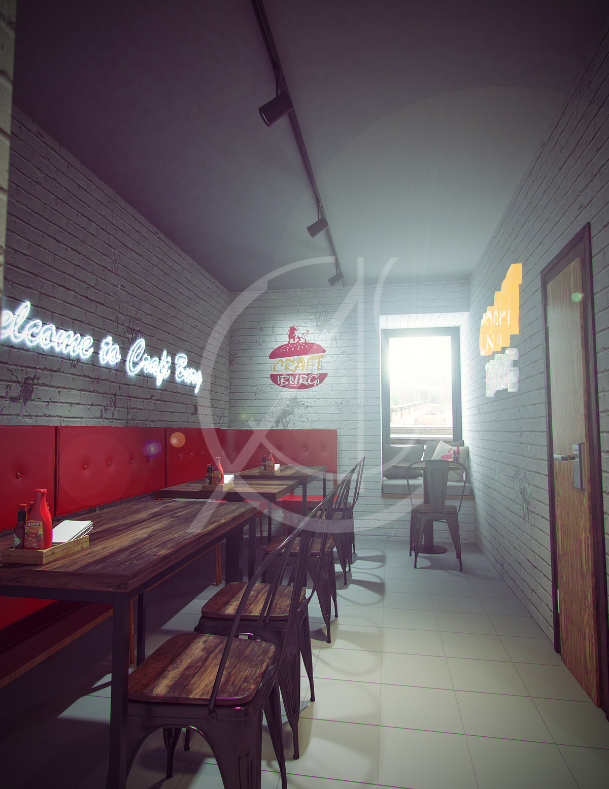 喀山工艺汉堡餐厅 | 工业风中的温馨之作-8